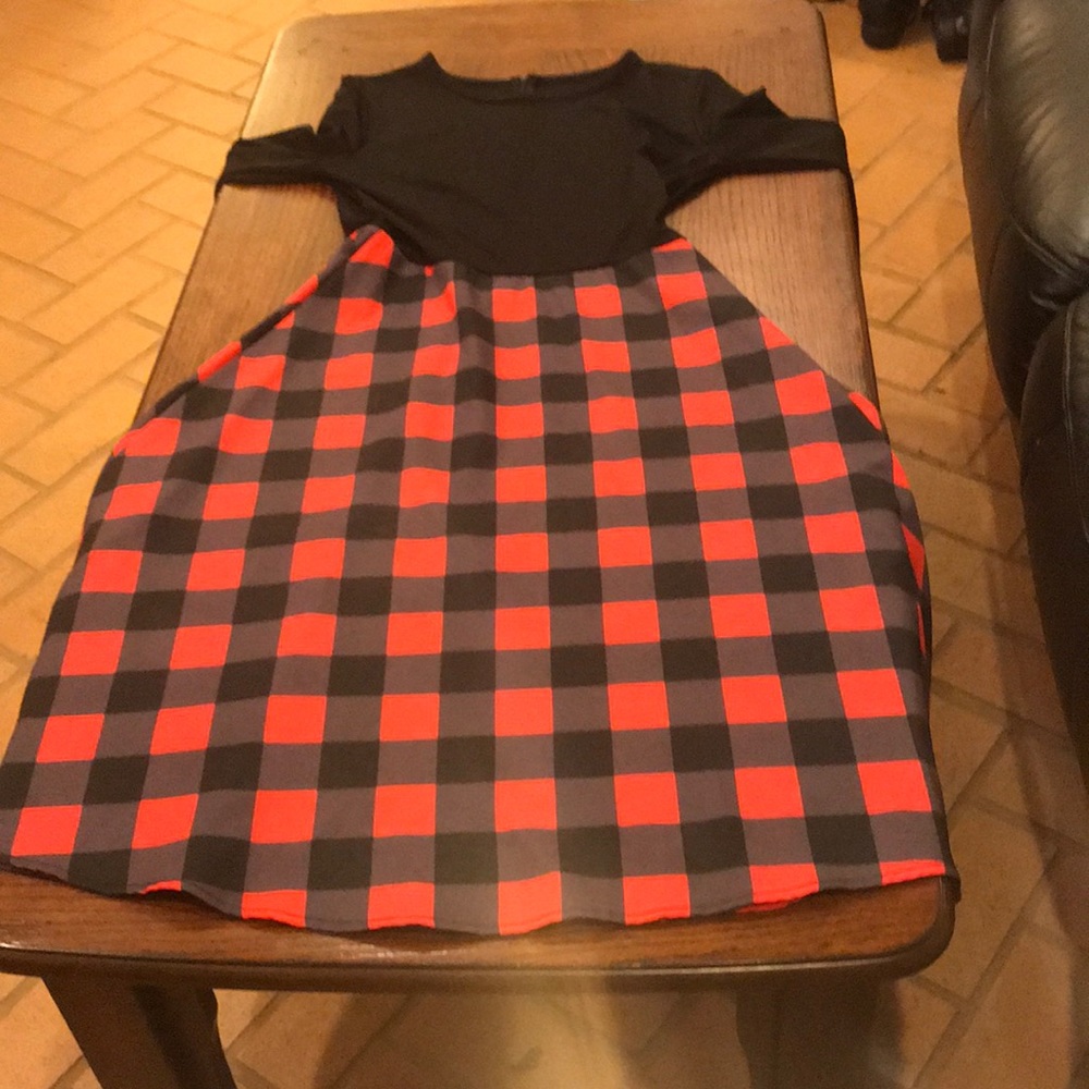 Black and red checkered dress